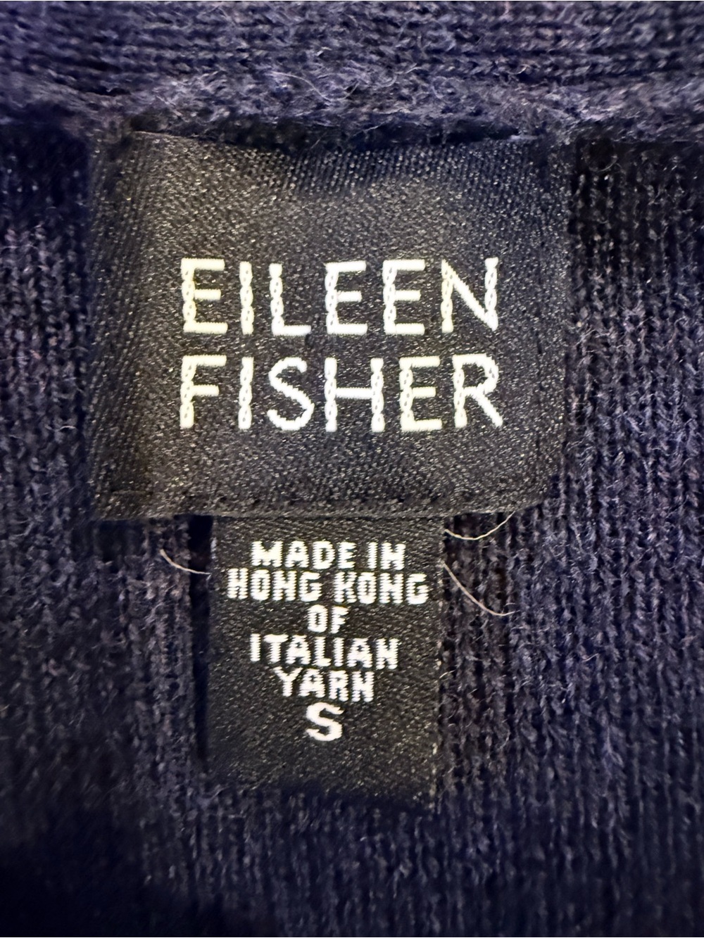 Eileen Fisher Navy Open-Front Long Merino Wool Cardigan - Picture 13 of 15